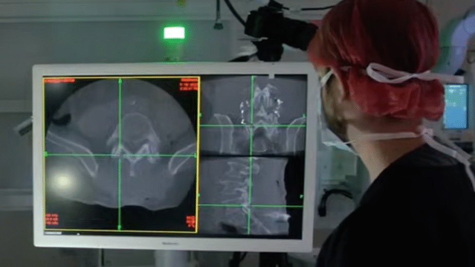Navigation system display in operating room